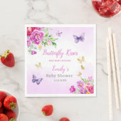 可愛いBoho水色フローラ蝶ベビーシャワー スタンダードランチョンナプキン (インサイチュ)