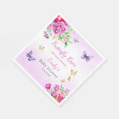 可愛いBoho水色フローラ蝶ベビーシャワー スタンダードランチョンナプキン (角)