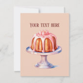 可愛いBundtケーキ追加メッセージ ノートカード (正面)