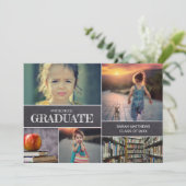 可愛いChalkboard幼稚園の大学院生の写真 招待状 (スタンド正面)