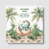 可愛いDinoハッチンマンスーン赤ちゃんシャワー本 ゲストブック (正面)