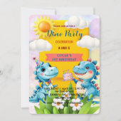 可愛いDIno野花恐竜1st誕生日パーティー セーブザデート (正面)