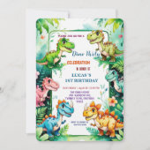 可愛いDIno野花恐竜1st誕生日パーティー セーブザデート (正面)