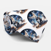 可愛いFennecキツネロッキングアコースティックギター ネクタイ (ロール)