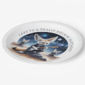 可愛いFennecキツネロッキングアコースティックギター ペーパープレート (アングル)