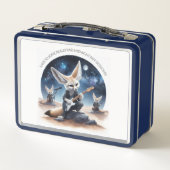 可愛いFennecキツネロッキングアコースティックギター メタルランチボックス (裏面)