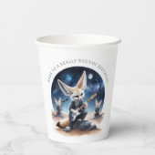 可愛いFennecキツネロッキングアコースティックギター 紙コップ (裏面)
