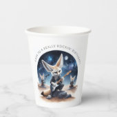 可愛いFennecキツネロッキングアコースティックギター 紙コップ (正面)