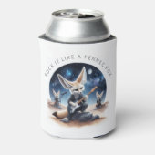 可愛いFennecキツネロッキングアコースティックギター 缶クーラー (缶裏面)
