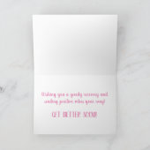 可愛いGet Well Soon Greeting Card カード (内部)