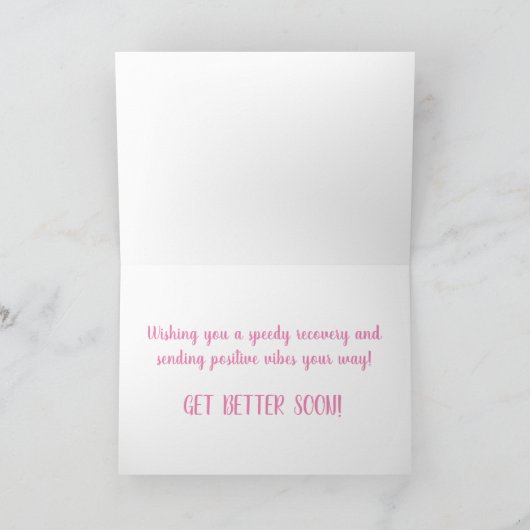 可愛いGet Well Soon Greeting Card カード (内部)
