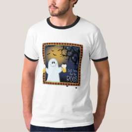 可愛いHere for the Boosハロウィーン幽霊ビール Tシャツ