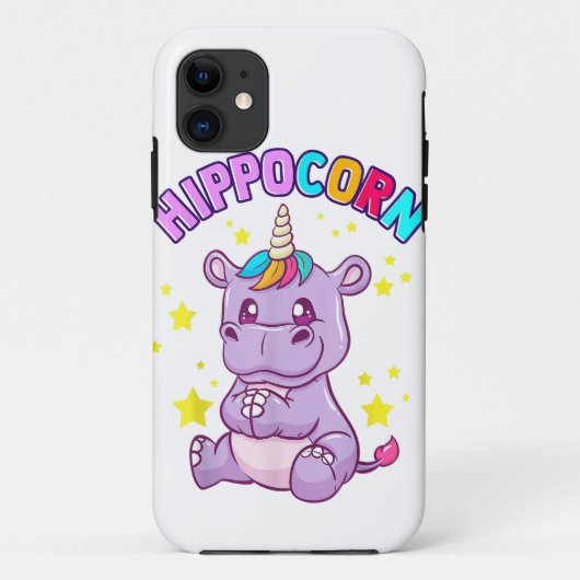 可愛いHippoおもしろい漫画の電話ケースiPhone Case-Mate iPhoneケース (裏面)