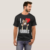 可愛いIハートフリースFurry Fandom Love 1 Tシャツ (正面フル)