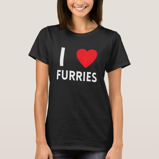 可愛いIハートフリースFurry Fandom Love 3 Tシャツ (正面)