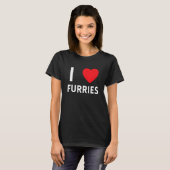 可愛いIハートフリースFurry Fandom Love 3 Tシャツ (正面フル)