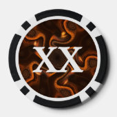 可愛いIハート（愛）チョコレートテディベア ポーカーチップ (裏面)