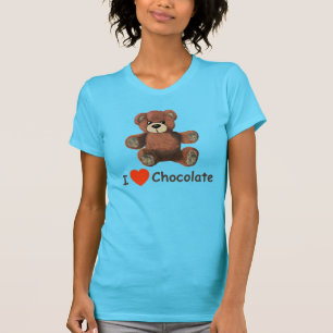 可愛いIハート(愛)チョコレートテディベア Tシャツ