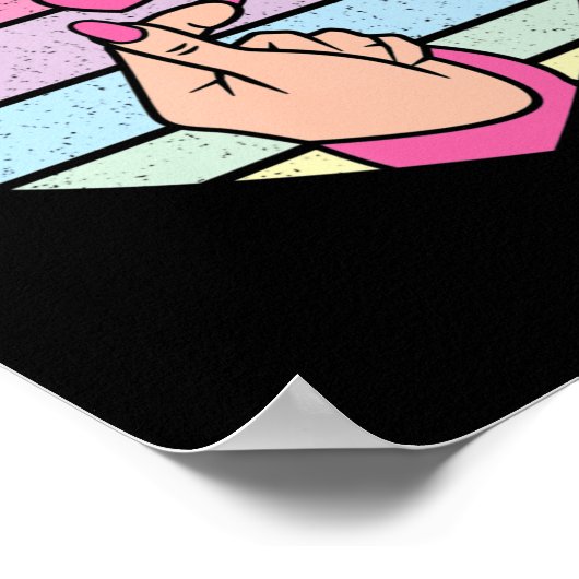 可愛いK音楽ポップ・アートのレトロハートアニメ恋人Kpop ポスター (角)