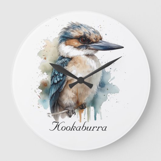 可愛いKookaburra on a Branchカスタム, ラージ壁時計 (正面)