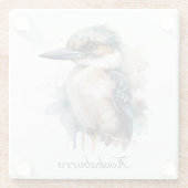 可愛いKookaburra on a Branch, カスタム ガラスコースター (裏面)