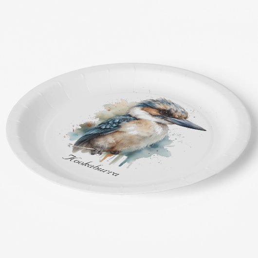可愛いKookaburra on a Branch, カスタム ペーパープレート (アングル)
