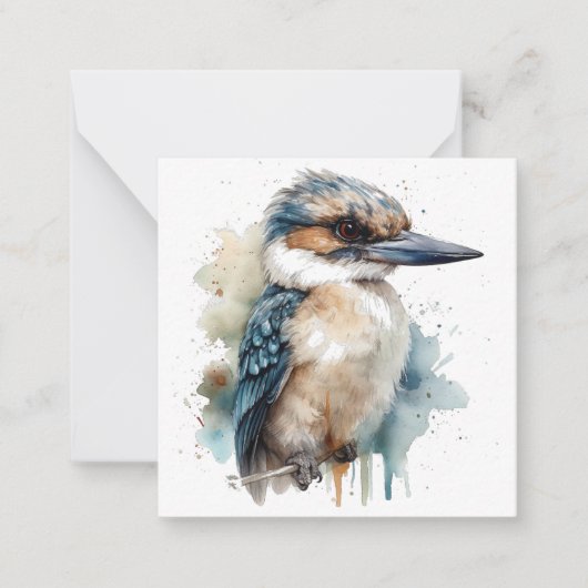 可愛いKookaburra on a Branch ノートカード (正面)