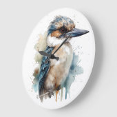 可愛いKookaburra on a Branch ラージ壁時計 (傾斜)
