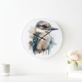 可愛いKookaburra on a Branch ラージ壁時計 (ホーム)