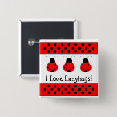 可愛いLadybugカスタマイズ可能ボタン 缶バッジ (正面&裏面)