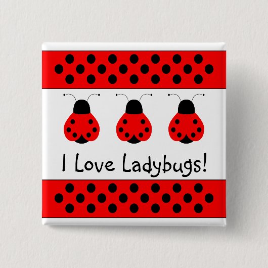 可愛いLadybugカスタマイズ可能ボタン 缶バッジ (正面)