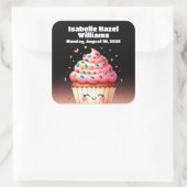 可愛いL'ilカップケーキキャンディ散策ベビーシャワー スクエアシール (バッグ)