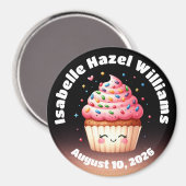 可愛いL'ilカップケーキキャンディ散策ベビーシャワー マグネット (正面/裏面)