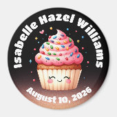 可愛いL'ilカップケーキキャンディ散策ベビーシャワー マグネット (正面)