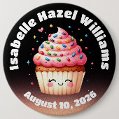 可愛いL'ilカップケーキキャンディ散策ベビーシャワー 缶バッジ (正面)