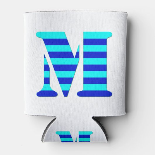 可愛いM青ミニマル黒おもしろい 缶クーラー (正面)