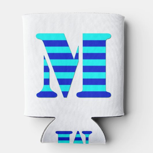 可愛いM青ミニマル黒おもしろい 缶クーラー (裏面)