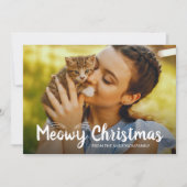 可愛いMeowyクリスマスペット猫好き写真 シーズンカード (正面)