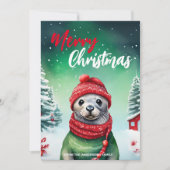 可愛いMOMキッズシールサンタクリスマスホリデイ名 シーズンカード (正面)