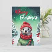 可愛いMOMキッズシールサンタクリスマスホリデイ名 シーズンカード (スタンド正面)