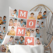 可愛いMOM 12パーソナライズされたフォトコラージュコーラルピーチ クッション