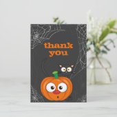 可愛いn不気味猫とカボチャのハロウィンフラット サンキューカード (スタンド正面)