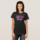 可愛いNICUナース分賞ピンクカラフルN Tシャツ (正面フル)