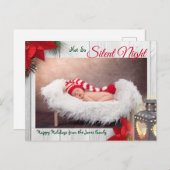 可愛いNot 静か So Nightベビークリスマスフォト シーズンポストカード (正面/裏面)