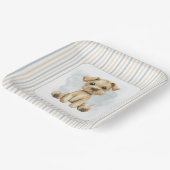 可愛いOh男の子の子犬の青の赤ちゃんシャワー ペーパープレート (傾斜あり)