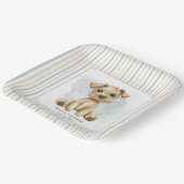 可愛いOh男の子の子犬の青の赤ちゃんシャワー ペーパープレート (傾斜あり)