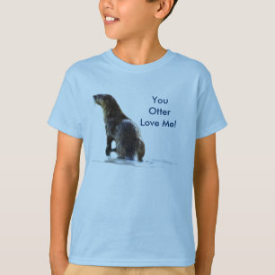 可愛いOTTER愛キッズシャツ&ティー Tシャツ