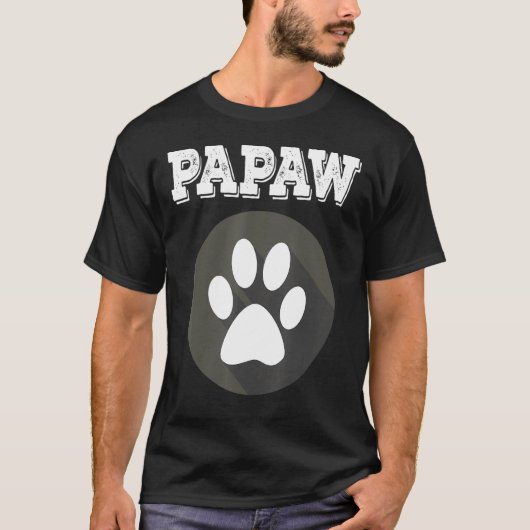 可愛いPAPAW Papa Paw Footprint Slogging for Him Dog C Tシャツ (正面)