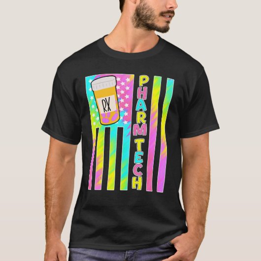 可愛いpharm技術薬局技術者アメリカ国旗 tシャツ (正面)