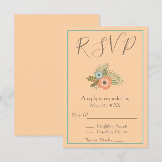 可愛いRSVP 招待状 (正面/裏面)